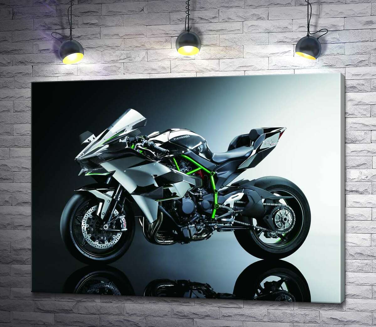 

Картина ArtPoster Черный блеск мотоцикла Kawasaki Ninja 130x98 см Модуль №1