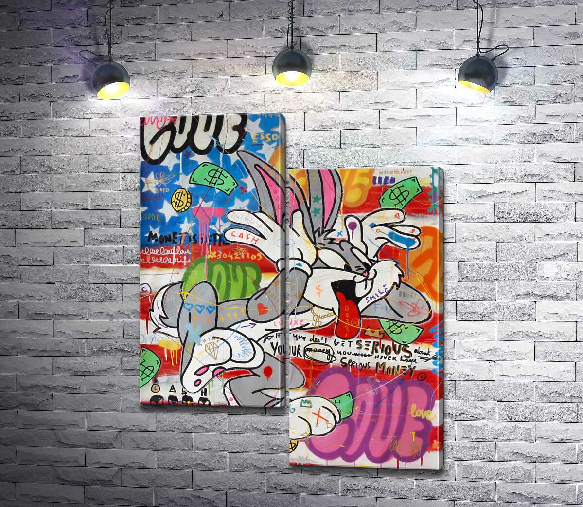 

Модульная картина ArtPoster Багз Банни (Bugs Bunny) насмешливо показывает язык 100x127 см Модуль №5