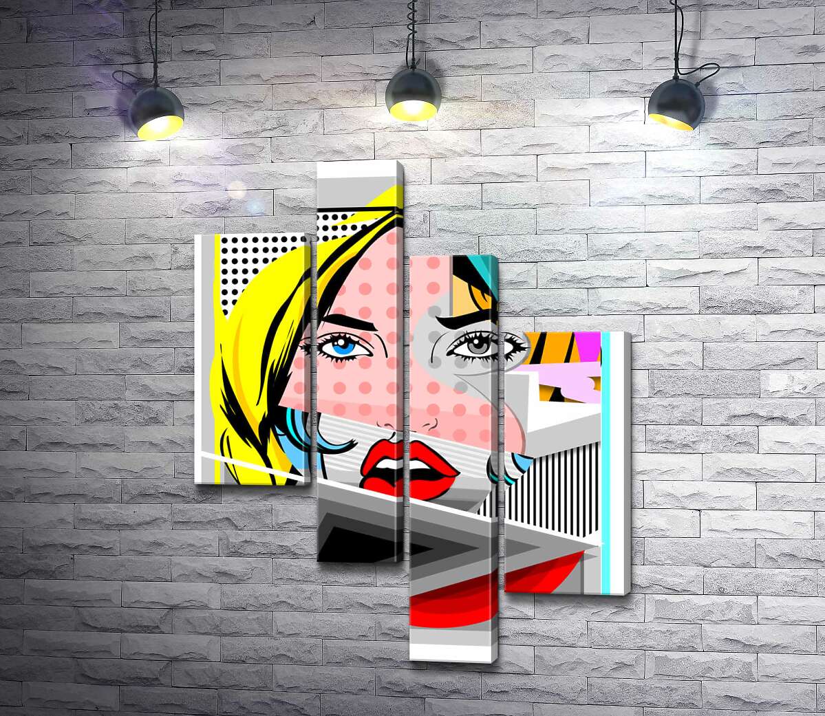 

Модульная картина ArtPoster Арт девушка среди геометрический фигур 130x174 см Модуль №20
