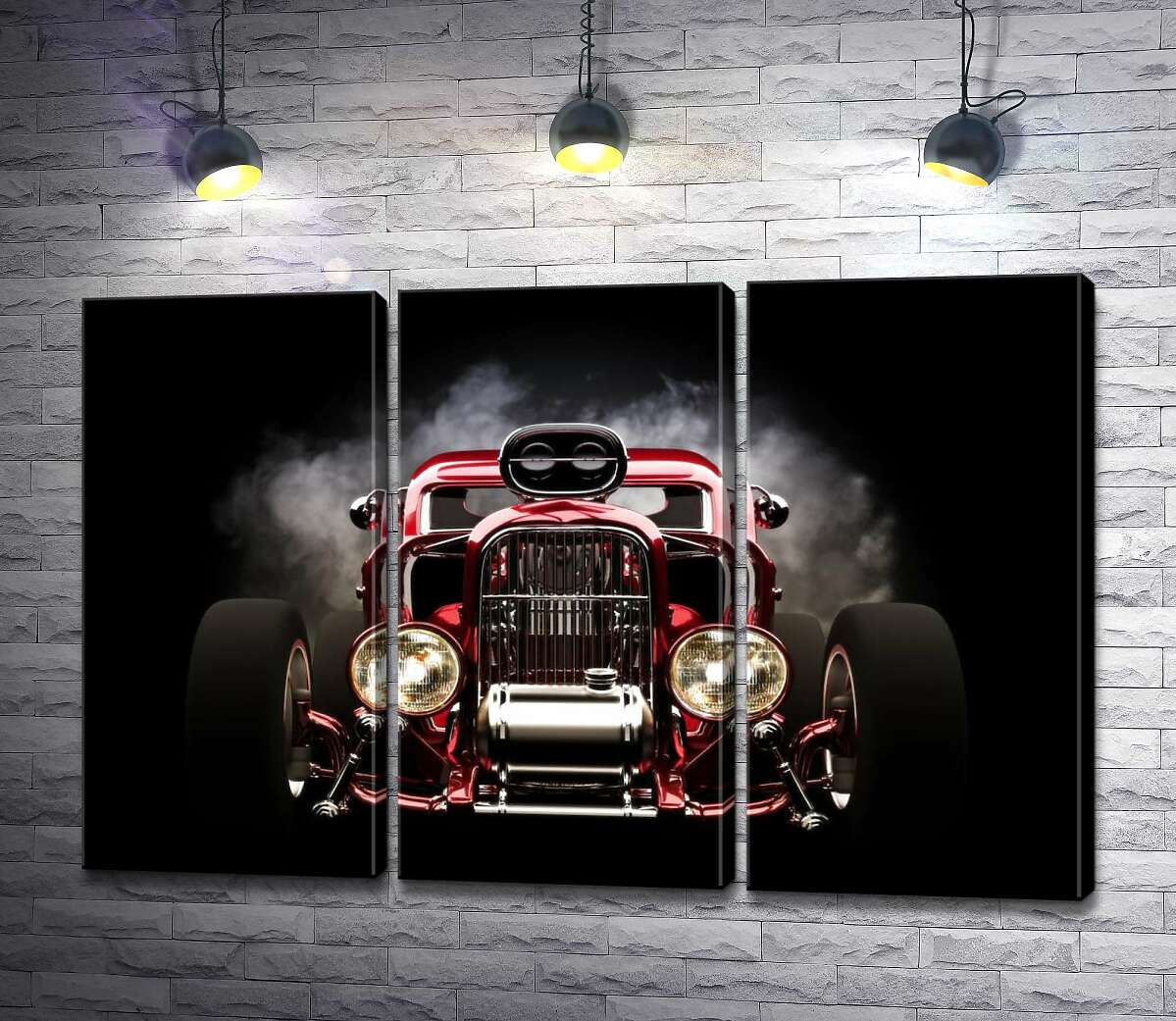 

Модульная картина ArtPoster Багровый бампер автомобиля Хот-род (Hot rod) 102x67 см Модуль №11