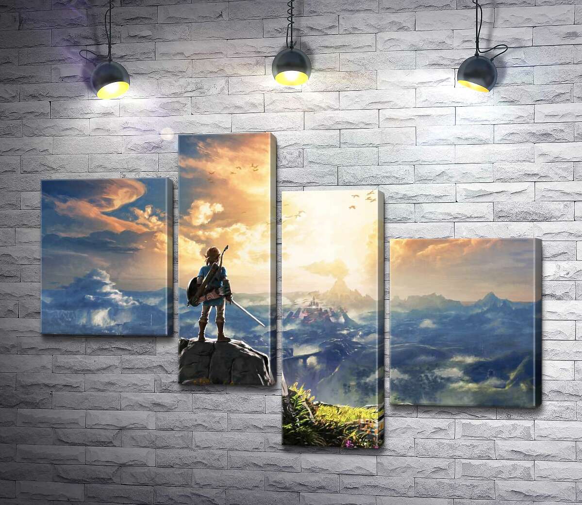 

Модульная картина ArtPoster Герой игры "The Legend of Zelda", Линк, смотрит на взрыв 130x95 см Модуль №20