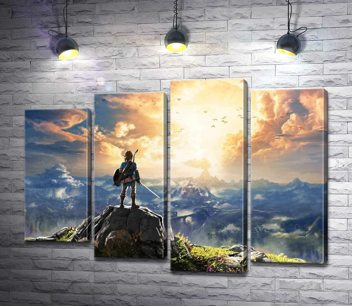 

Модульная картина ArtPoster Герой игры "The Legend of Zelda", Линк, смотрит на взрыв 100x74 см Модуль №21