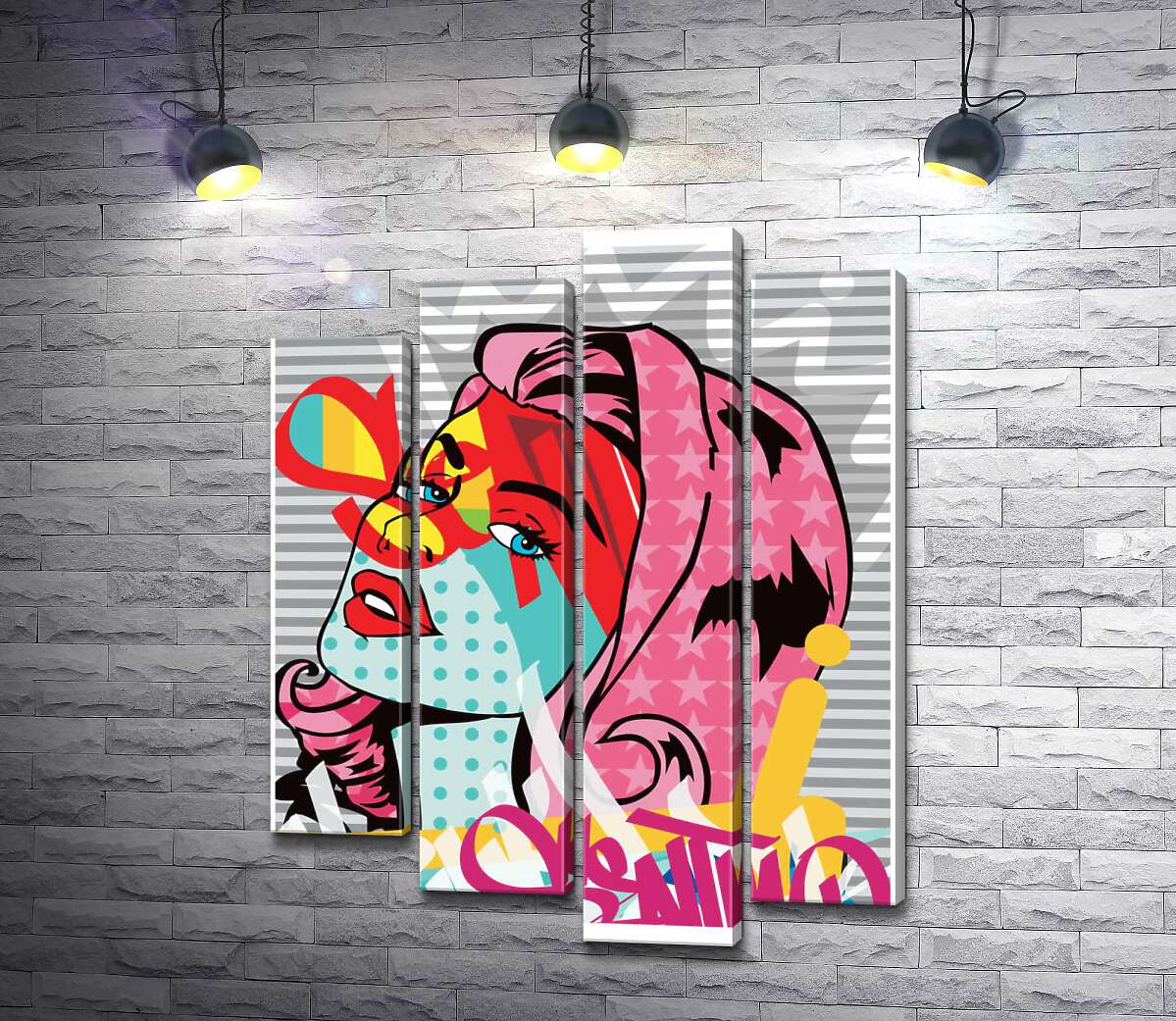

Модульная картина ArtPoster Девушка с розовым каре 132x170 см Модуль №21