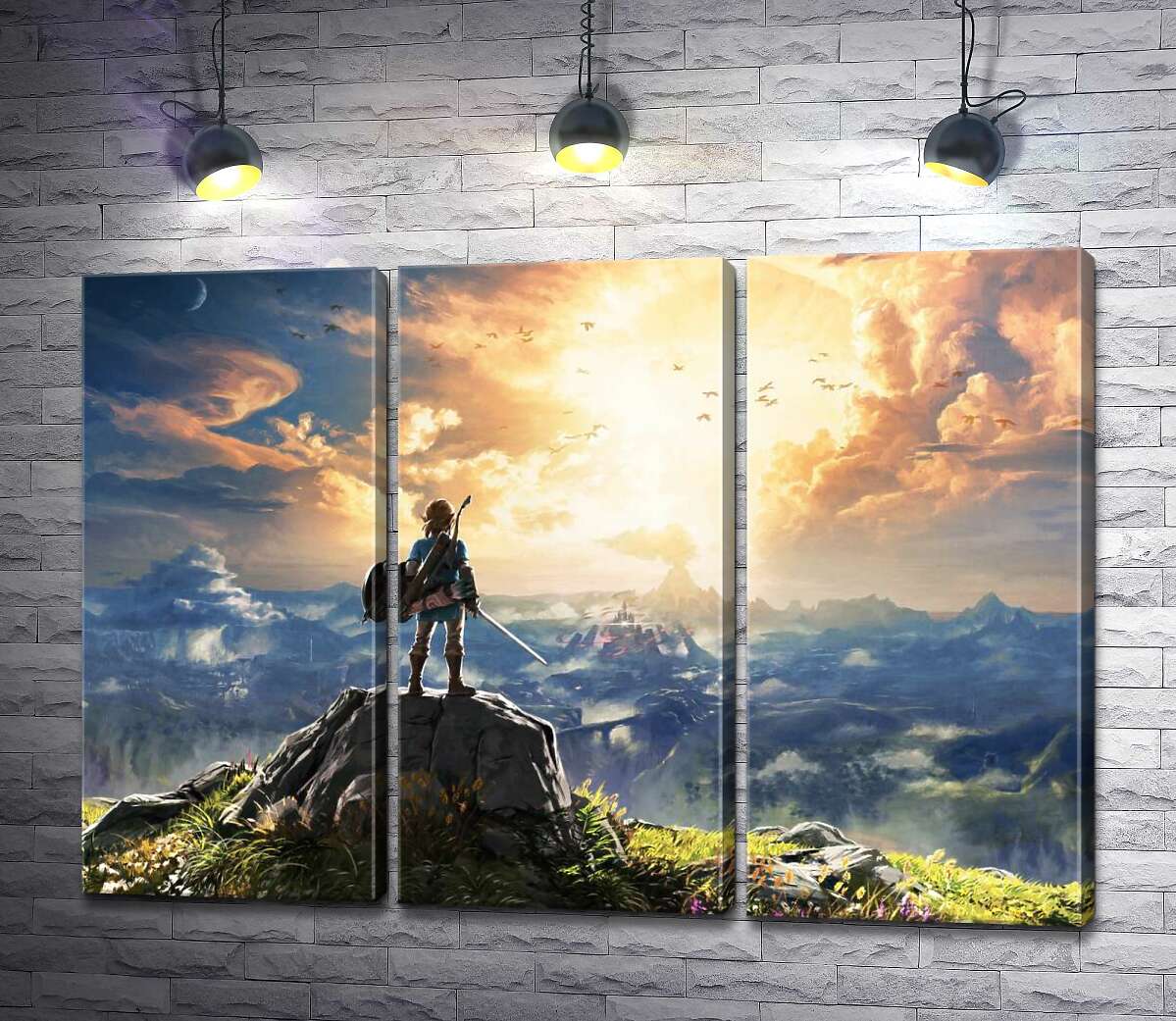 

Модульная картина ArtPoster Герой игры "The Legend of Zelda", Линк, смотрит на взрыв 60x43 см Модуль №11
