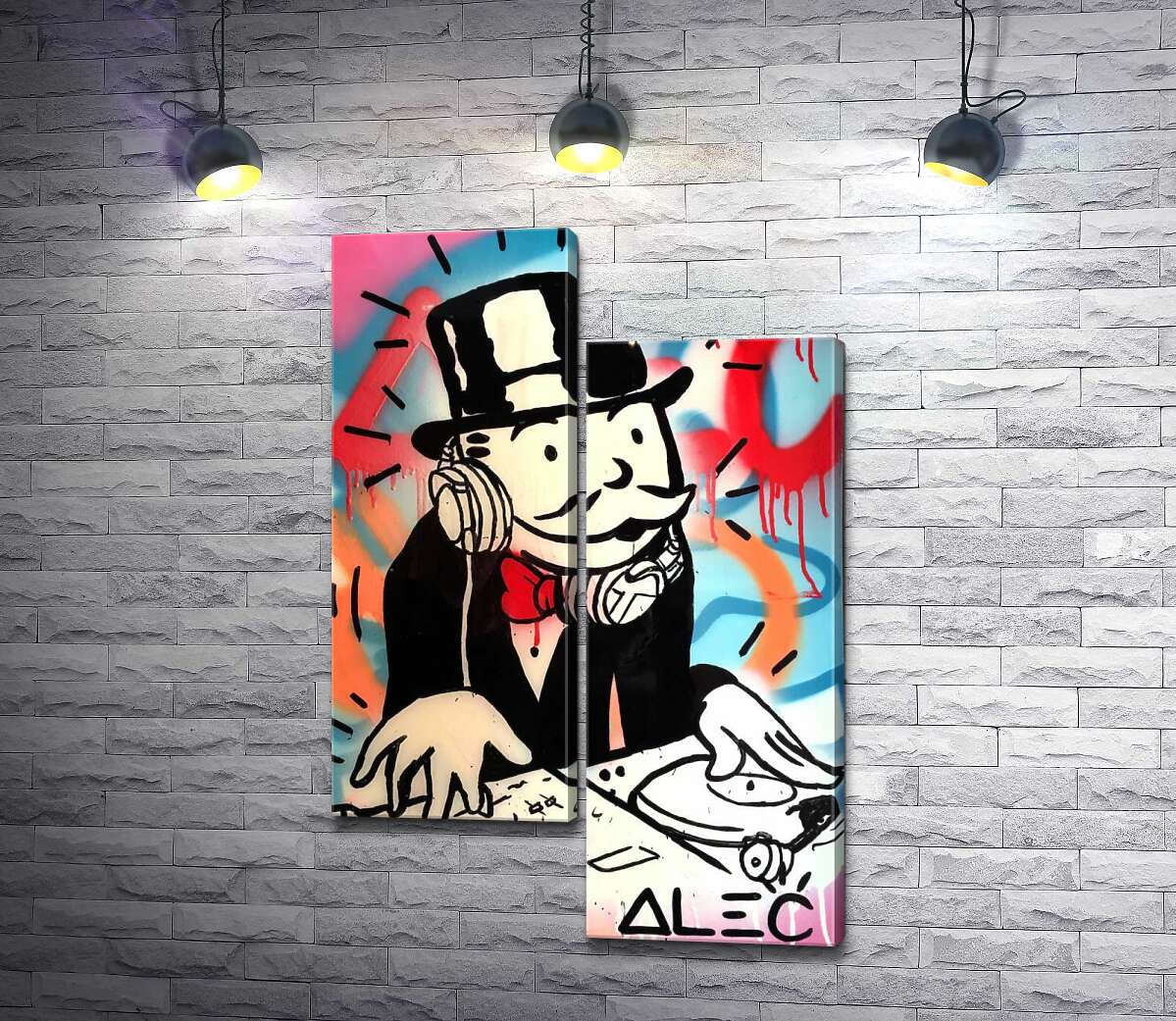 

Модульная картина ArtPoster Диджей Монополи (DJ Monopoly) - Алек Монополи (Alec Monopoly) 50x77 см Модуль №5