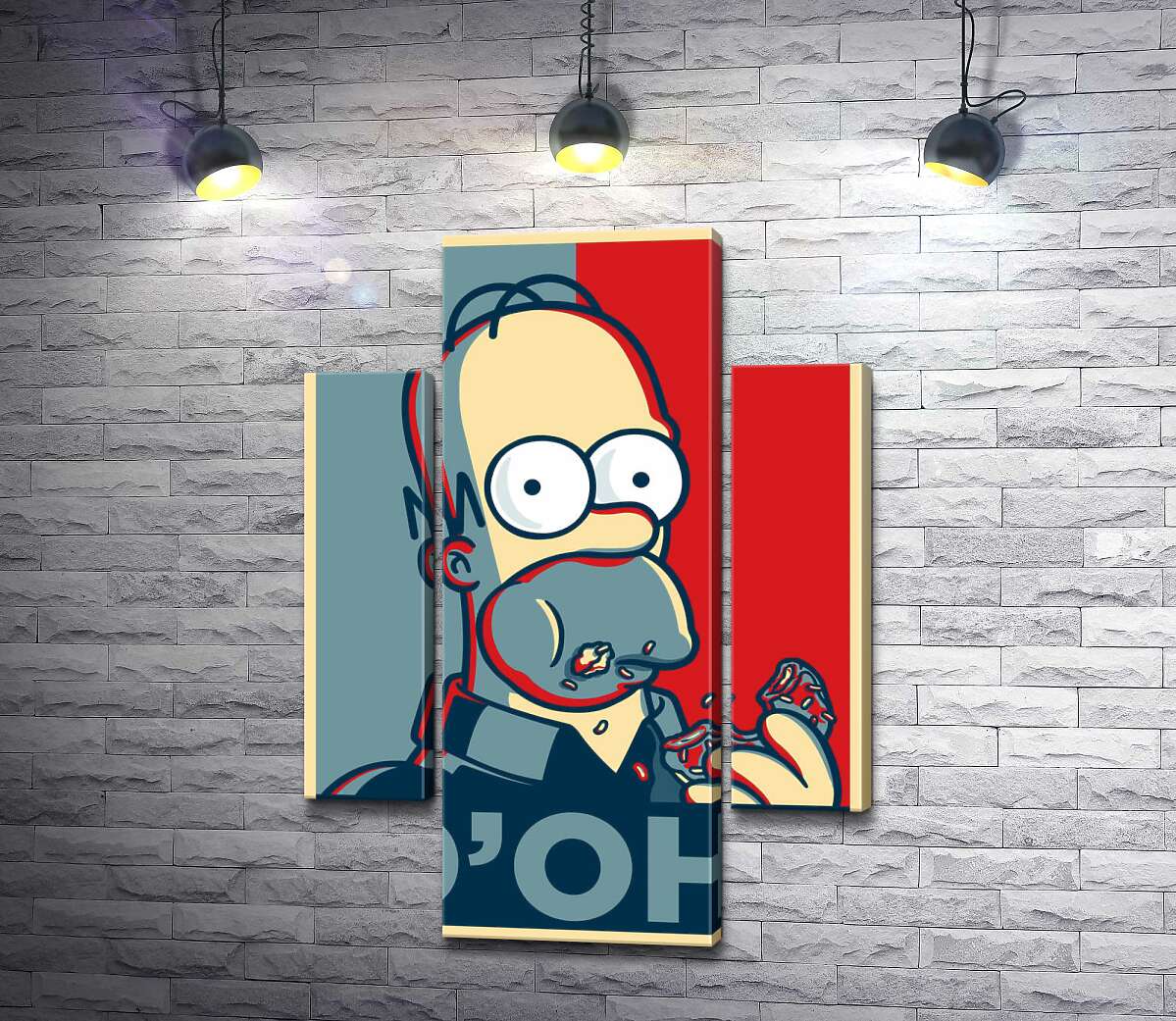 

Модульная картина ArtPoster Гомер Симпсон (Homer Simpson) объедается донатами 131x185 см Модуль №7