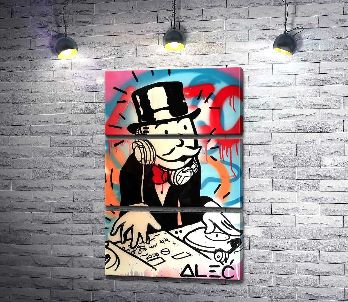 

Модульная картина ArtPoster Диджей Монополи (DJ Monopoly) - Алек Монополи (Alec Monopoly) 130x198 см Модуль №13