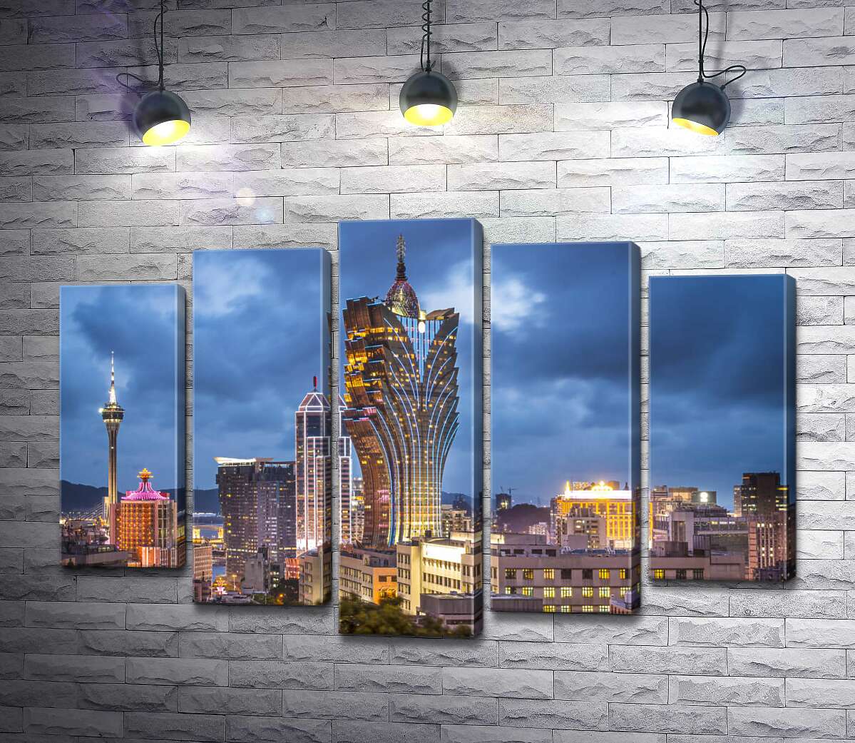 

Модульная картина ArtPoster Грозовые тучи затянули небосклон вечернего Макао 130x88 см Модуль №26