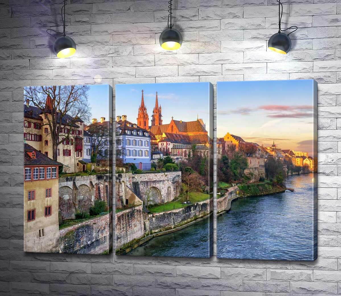 

Модульная картина ArtPoster Дыхание средневековья в городе Базель на берегу Реки Рейн 102x67 см Модуль №11