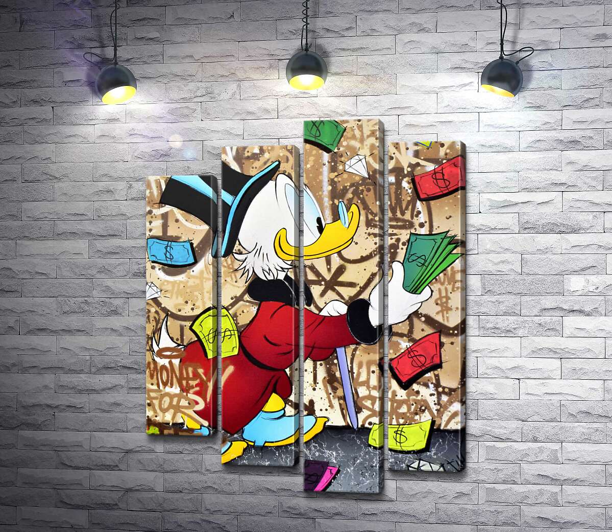 

Модульная картина ArtPoster Деньги на жизнь: Скрудж МакДак (Scrooge McDuck) 132x177 см Модуль №21