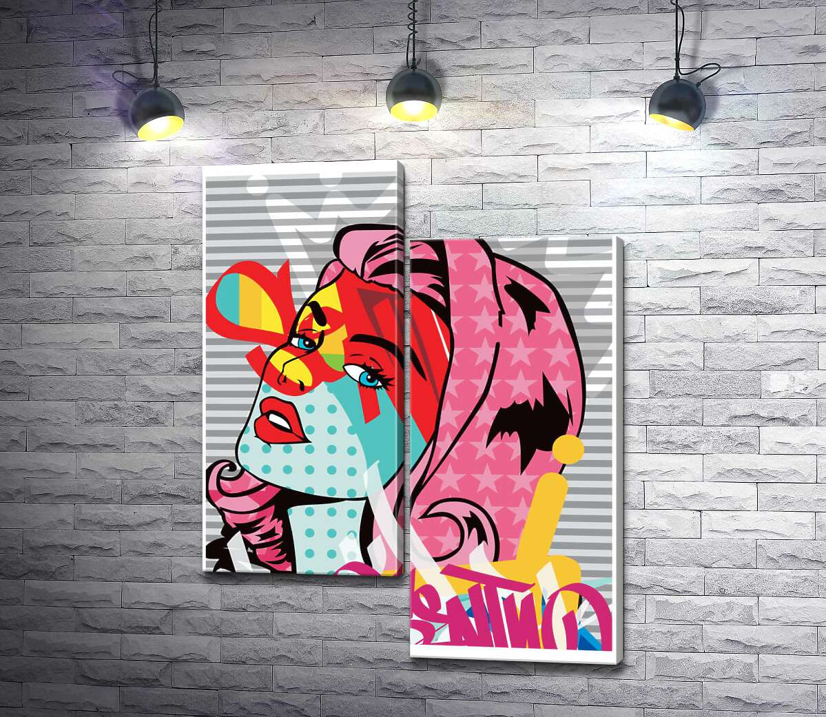 

Модульная картина ArtPoster Девушка с розовым каре 100x130 см Модуль №5
