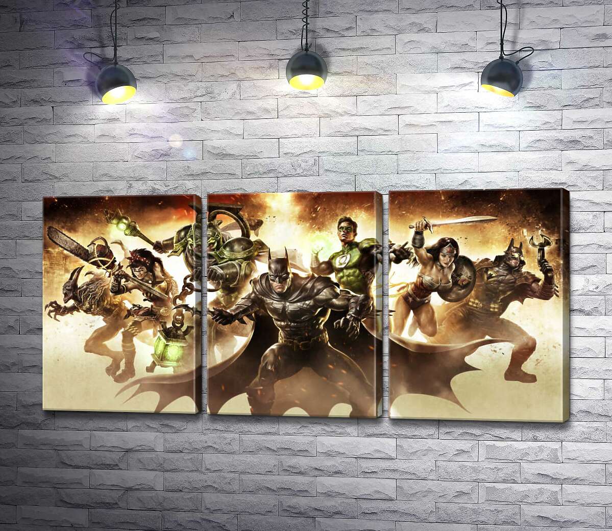 

Модульная картина ArtPoster Герои комиксов DC вступают в бой 132x63 см Модуль №11