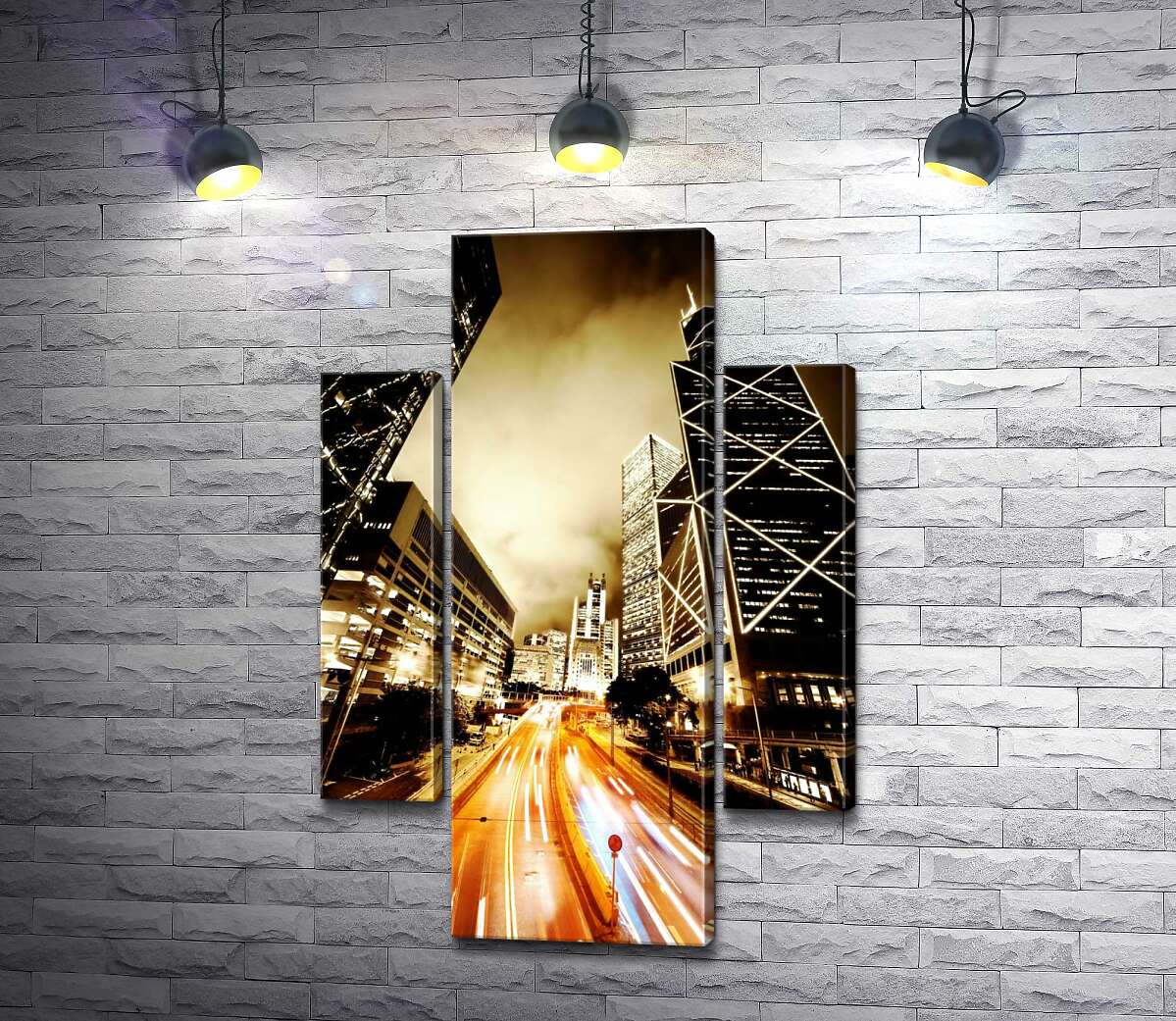 

Модульная картина ArtPoster Дорожный коридор между великанами небоскребами 80x120 см Модуль №7
