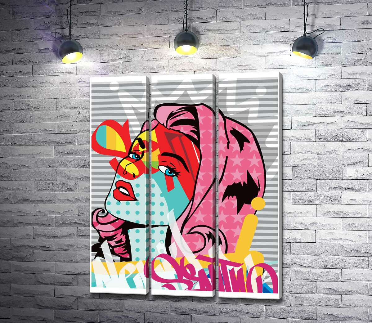 

Модульная картина ArtPoster Девушка с розовым каре 132x168 см Модуль №11