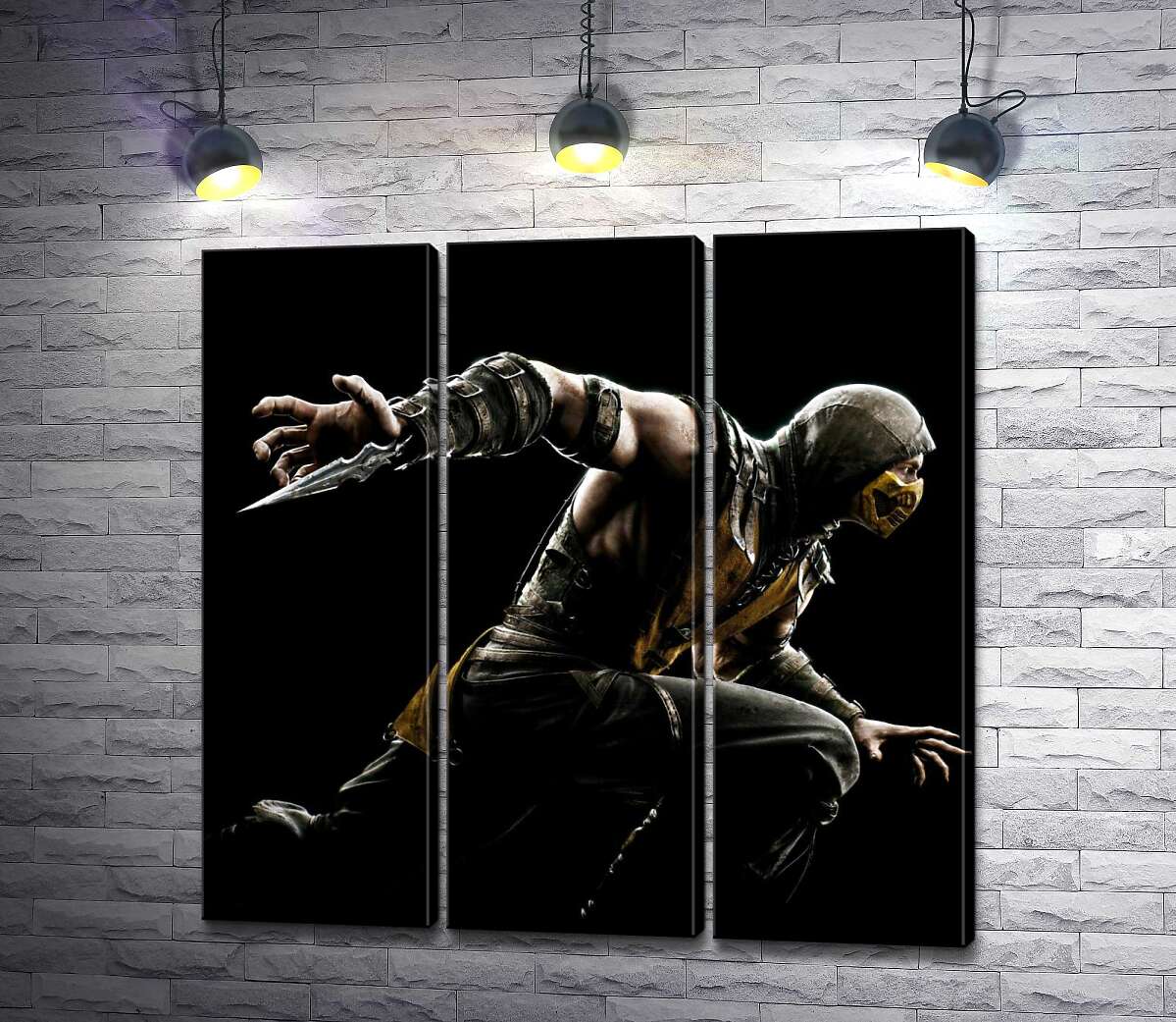

Модульная картина ArtPoster Герой игры "Mortal Kombat", Скорпион, решительно бежит в битву 102x100 см Модуль №11