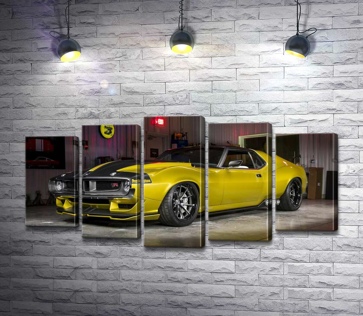 

Модульная картина ArtPoster Желтый автомобиль 1972 года серии Javelin AMC 130x67 см Модуль №26