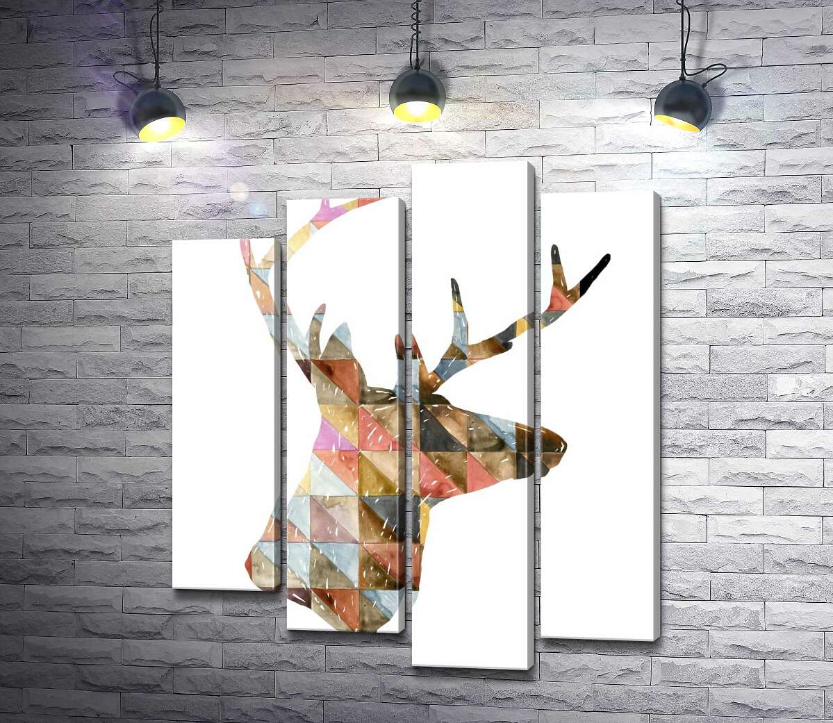 

Модульная картина ArtPoster Геометрический силуэт оленя 80x97 см Модуль №21