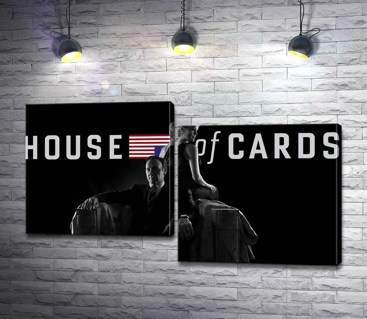 

Модульная картина ArtPoster Главные герои – супруги, на постере к сериалу "Карточный дом" (House of cards) 130x74 см Модуль №5