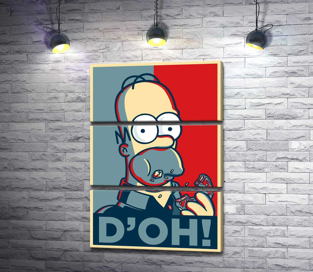 

Модульная картина ArtPoster Гомер Симпсон (Homer Simpson) объедается донатами 130x186 см Модуль №13