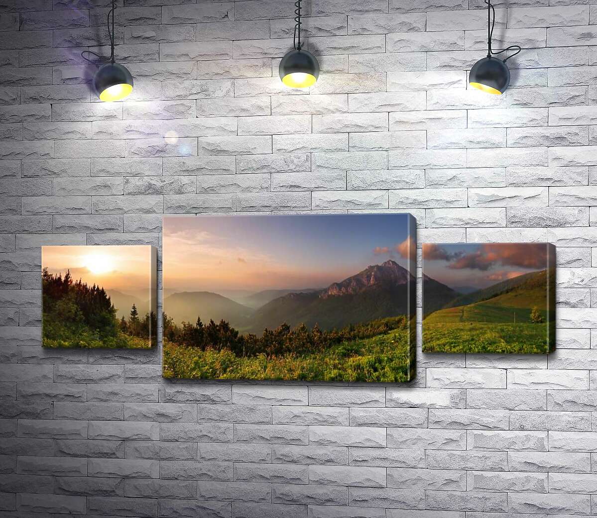 

Модульная картина ArtPoster Горная вершина купается в солнечном свете 131x50 см Модуль №7