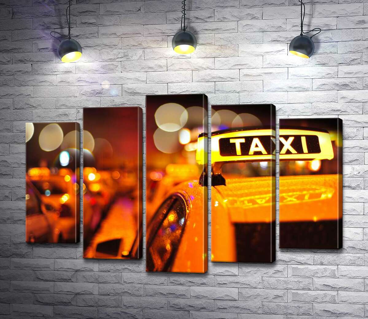 

Модульная картина ArtPoster Желтый маячок "Taxi" на крыше автомобиля 130x87 см Модуль №26