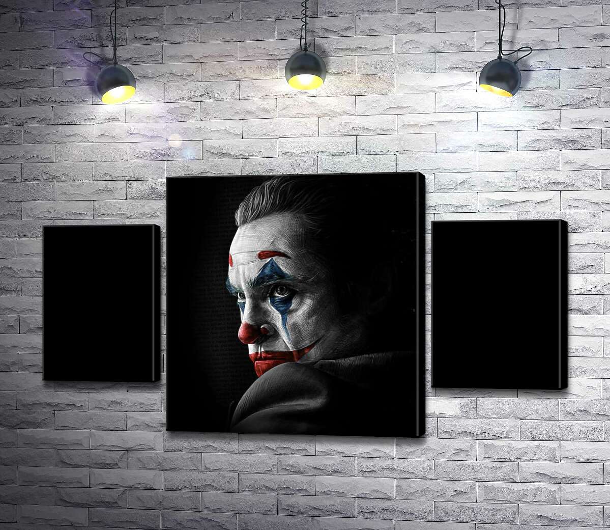 

Модульная картина ArtPoster Грустный взгляд Джокера из тени 131x74 см Модуль №7