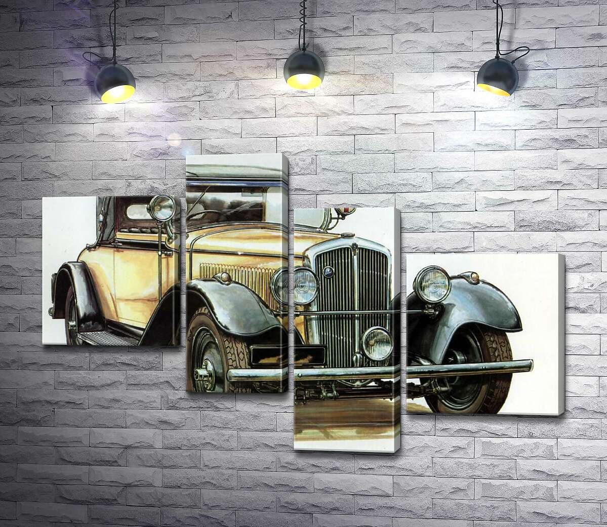 

Модульная картина ArtPoster Желтый ретро-автомобиль Skoda 442 100x67 см Модуль №20