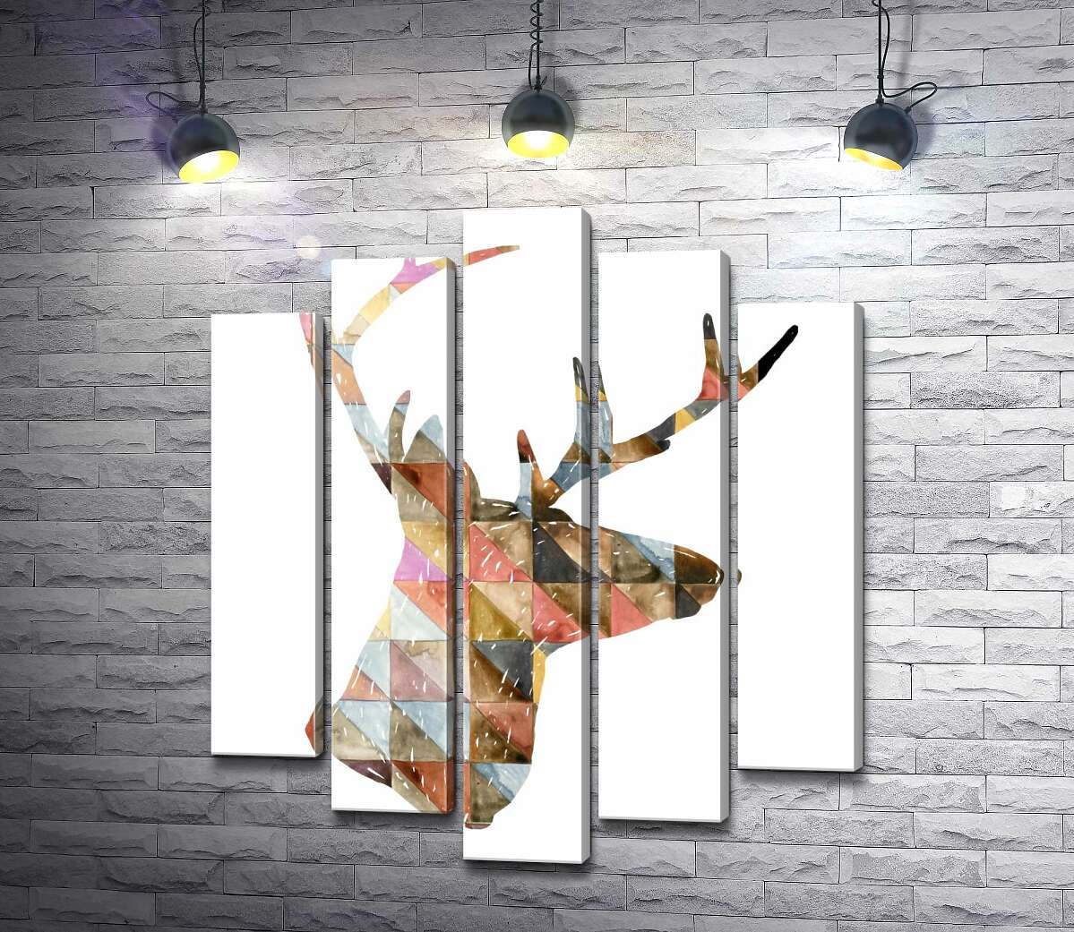 

Модульная картина ArtPoster Геометрический силуэт оленя 130x156 см Модуль №26