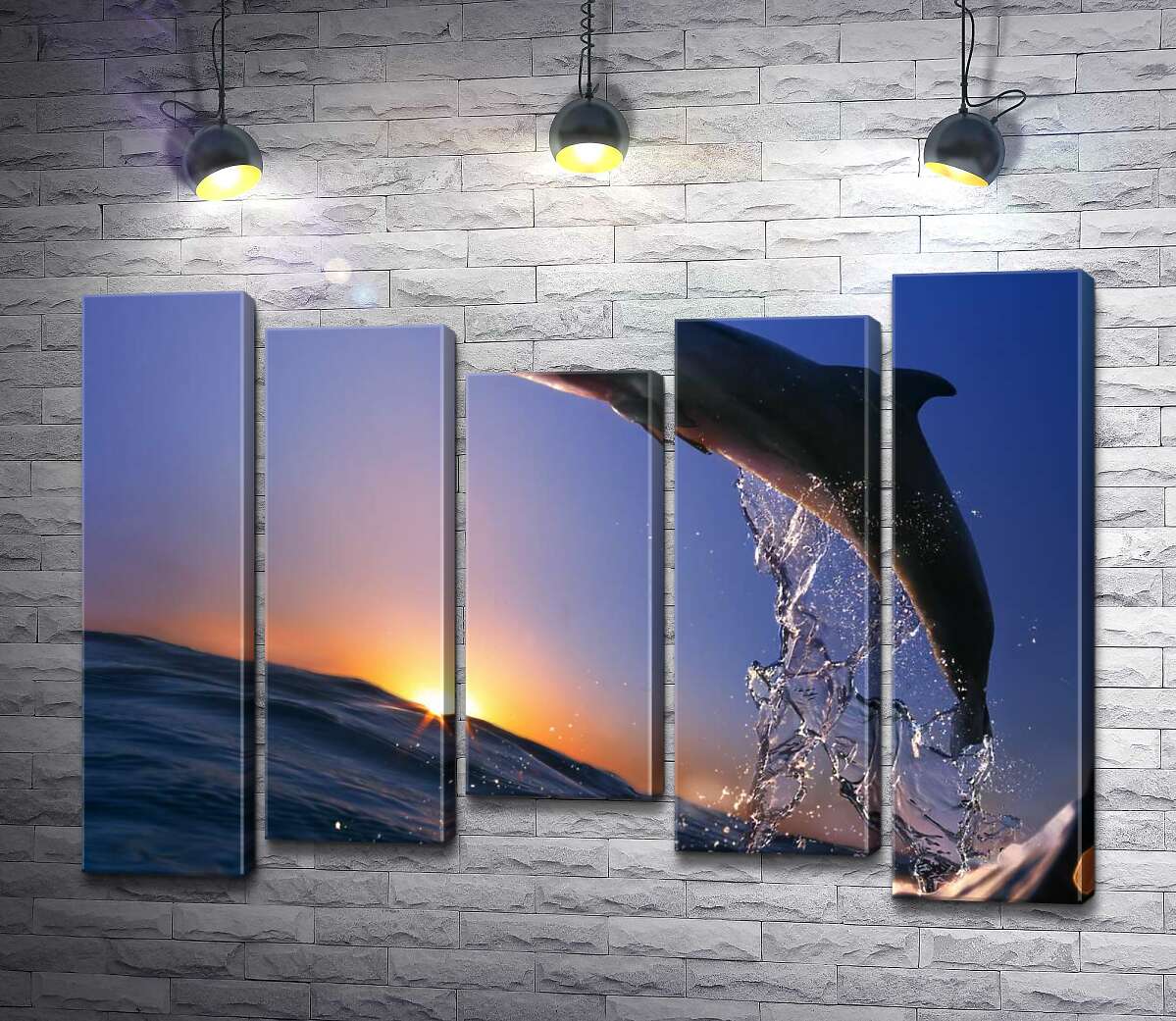 

Модульная картина ArtPoster Дельфин взлетает над водой 100x73 см Модуль №28