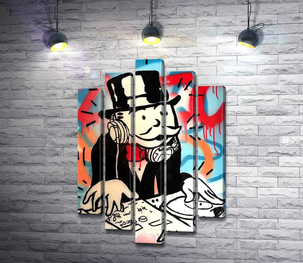 

Модульная картина ArtPoster Диджей Монополи (DJ Monopoly) - Алек Монополи (Alec Monopoly) 130x198 см Модуль №26