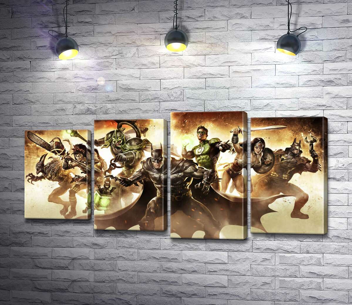 

Модульная картина ArtPoster Герои комиксов DC вступают в бой 132x65 см Модуль №21