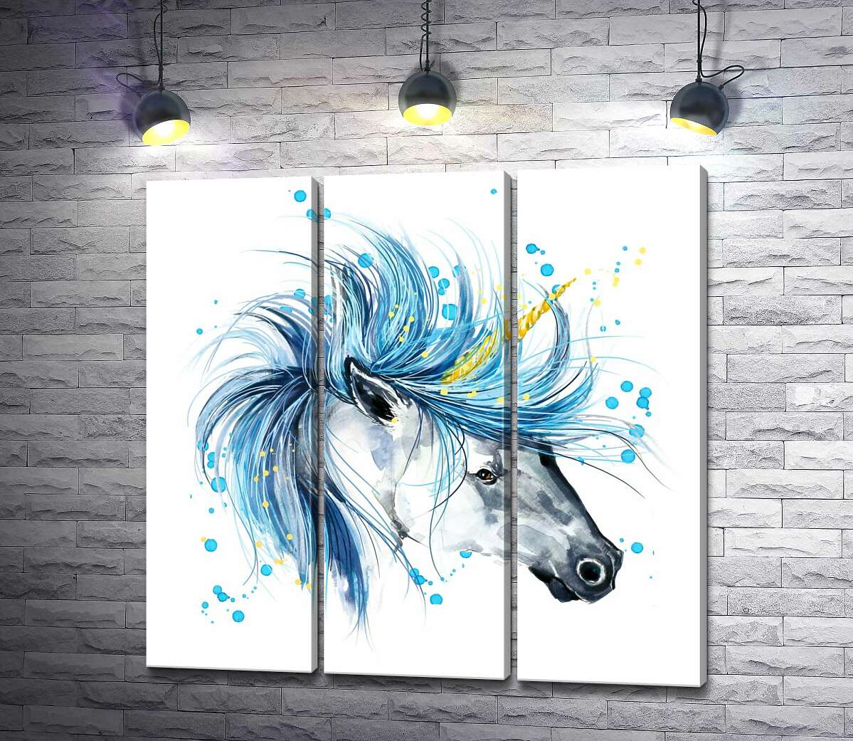 

Модульная картина ArtPoster Голубая грива белого единорога 60x60 см Модуль №11