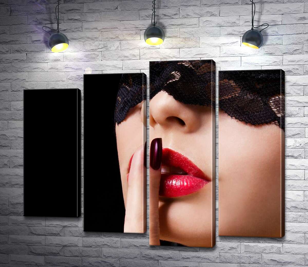 

Модульная картина ArtPoster Девушка в маске скрывает соблазнительный секрет 132x106 см Модуль №21