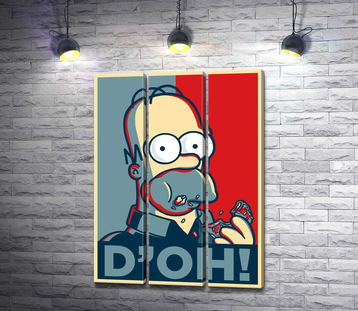 

Модульная картина ArtPoster Гомер Симпсон (Homer Simpson) объедается донатами 132x184 см Модуль №11