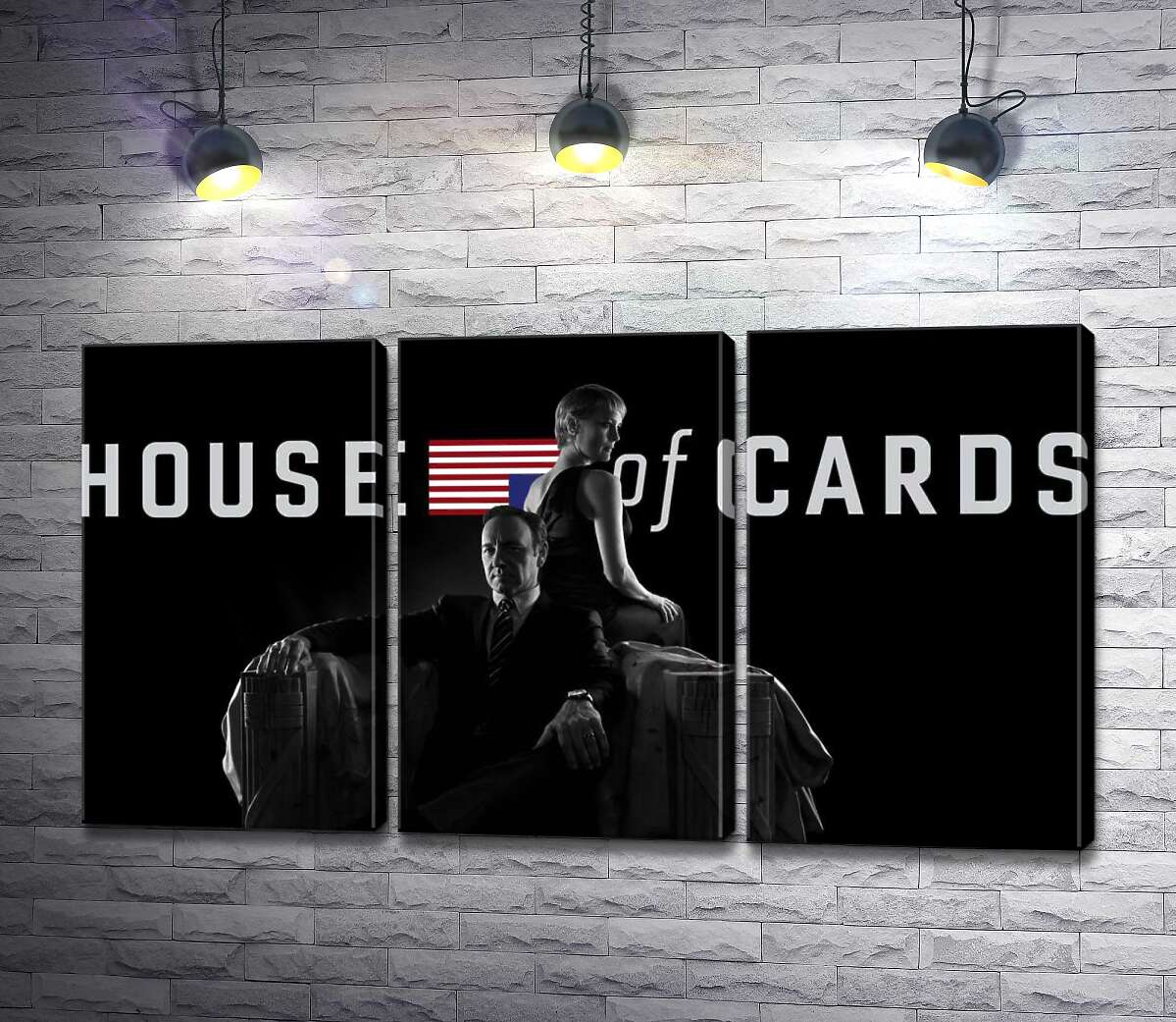 

Модульная картина ArtPoster Главные герои – супруги, на постере к сериалу "Карточный дом" (House of cards) 132x73 см Модуль №11