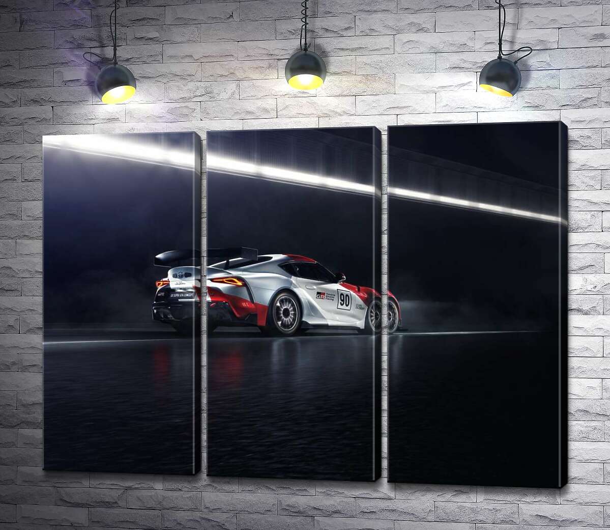 

Модульная картина ArtPoster Гоночный автомобиль Тойота (Toyota GR Supra GT4) разгоняется на трассе 60x45 см Модуль №11