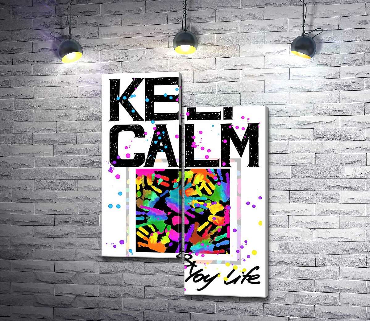 

Модульная картина ArtPoster Картина с ладоней среди надписи "keep calm and colour your life" 50x74 см Модуль №5