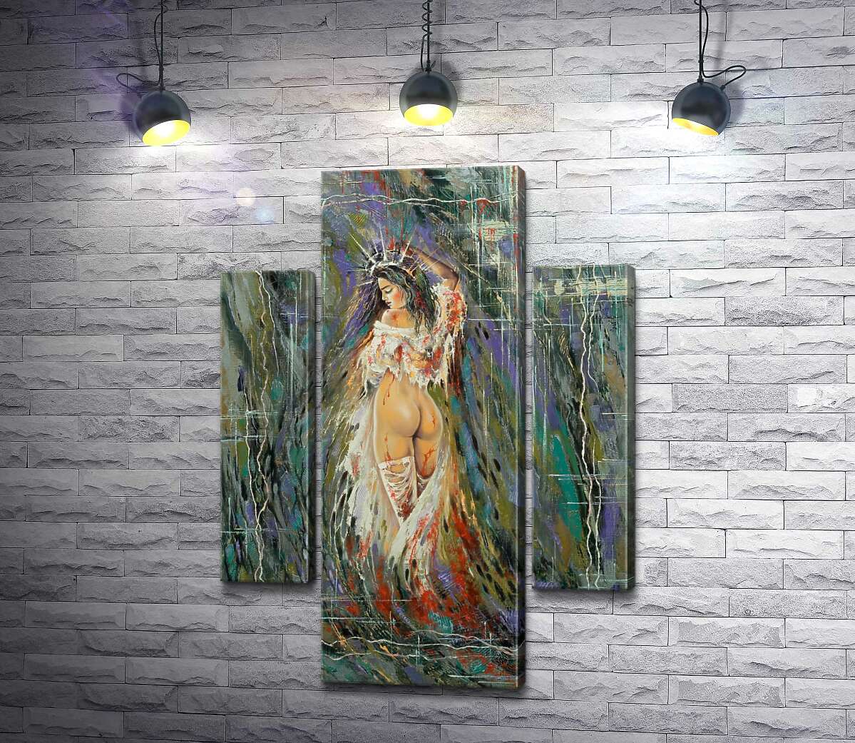 

Модульная картина ArtPoster Капли крови стекают по обнаженному телу девушки 100x143 см Модуль №7