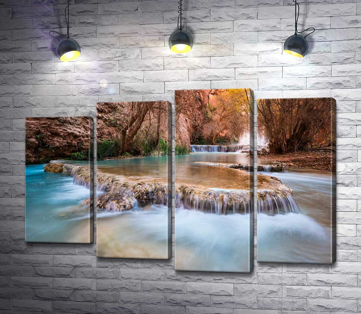 

Модульная картина ArtPoster Каскады прозрачной воды водопадов Хавасу (Havasu Falls) среди осенних деревьев 100x69 см Модуль №21
