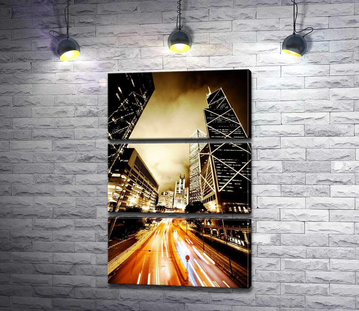 

Модульная картина ArtPoster Дорожный коридор между великанами небоскребами 100x150 см Модуль №13