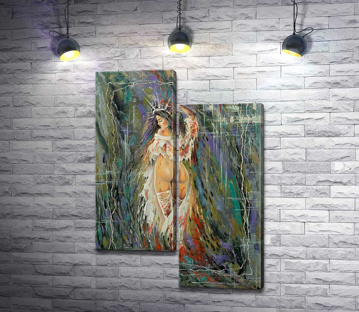 

Модульная картина ArtPoster Капли крови стекают по обнаженному телу девушки 100x142 см Модуль №5