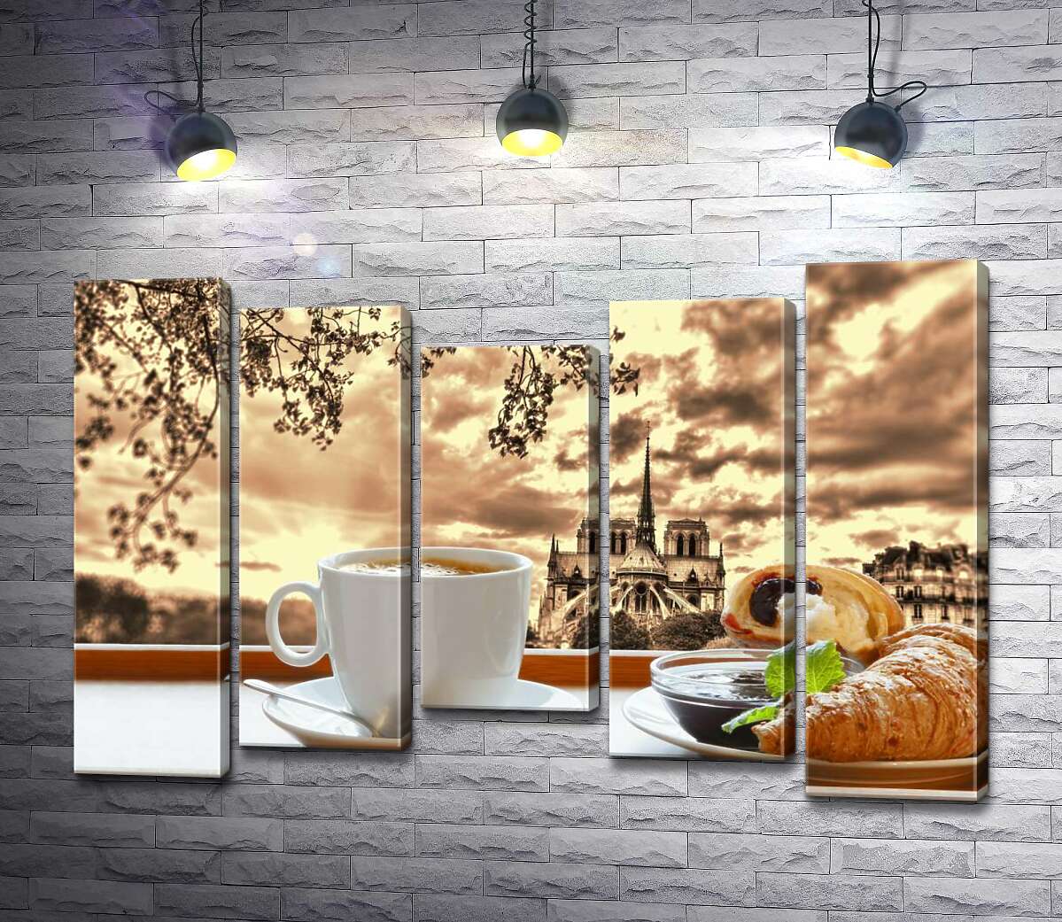 

Модульная картина ArtPoster Завтрак в Париже: кофе и круассаны с шоколадом 100x69 см Модуль №28