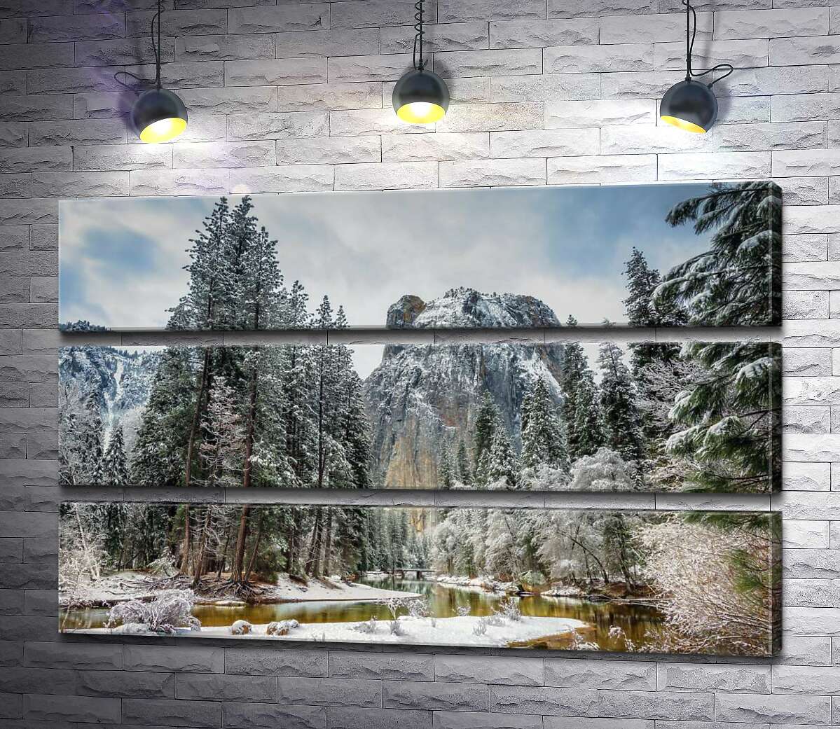 

Модульная картина ArtPoster Зимний пейзаж в долине Национального парка Йосемити (Yosemite National Park) 100x63 см Модуль №13