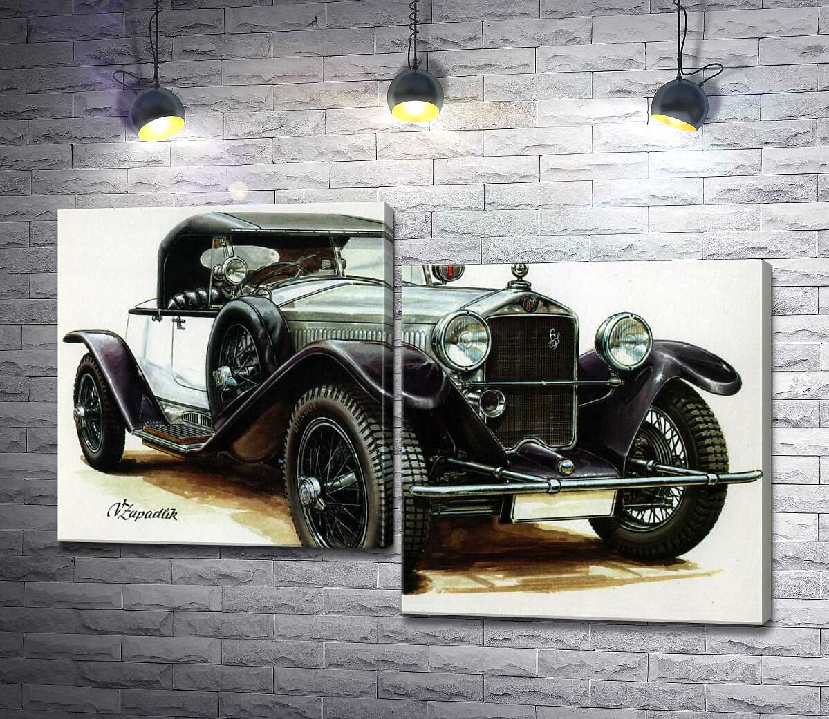 

Модульная картина ArtPoster Зеленый ретро-автомобиль Tatra 31 100x65 см Модуль №5