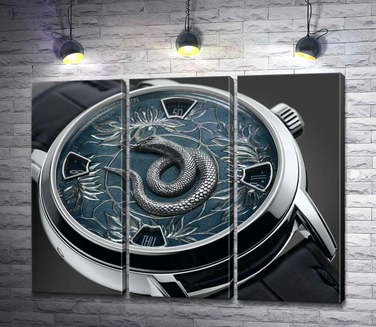 

Модульная картина ArtPoster Зодиакальная змея на часах швейцарского бренда Vacheron Constantin 60x47 см Модуль №11