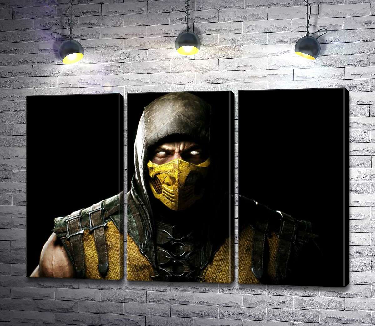 

Модульная картина ArtPoster Из тьмы к свету: портрет героя игры "Mortal Kombat" Скорпиона 60x40 см Модуль №11