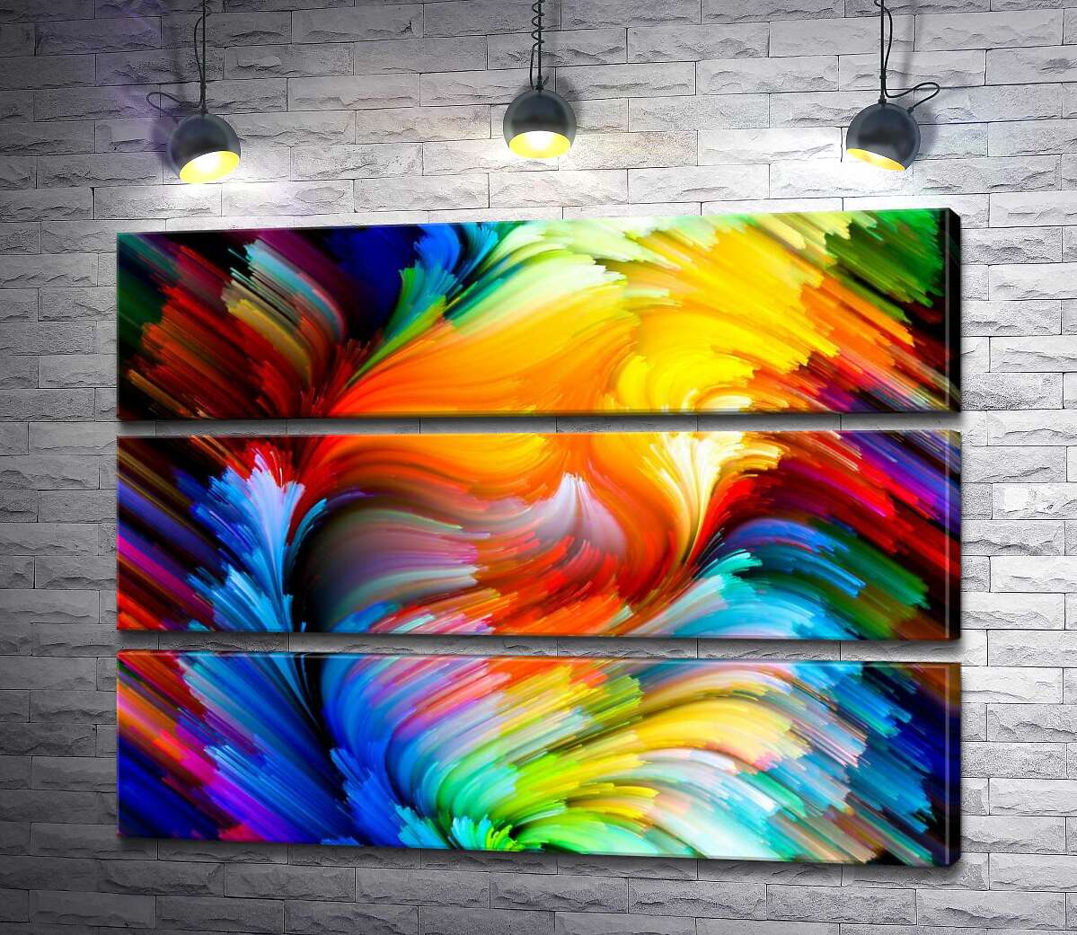

Модульная картина ArtPoster Изгибы радужных лучей 100x75 см Модуль №13