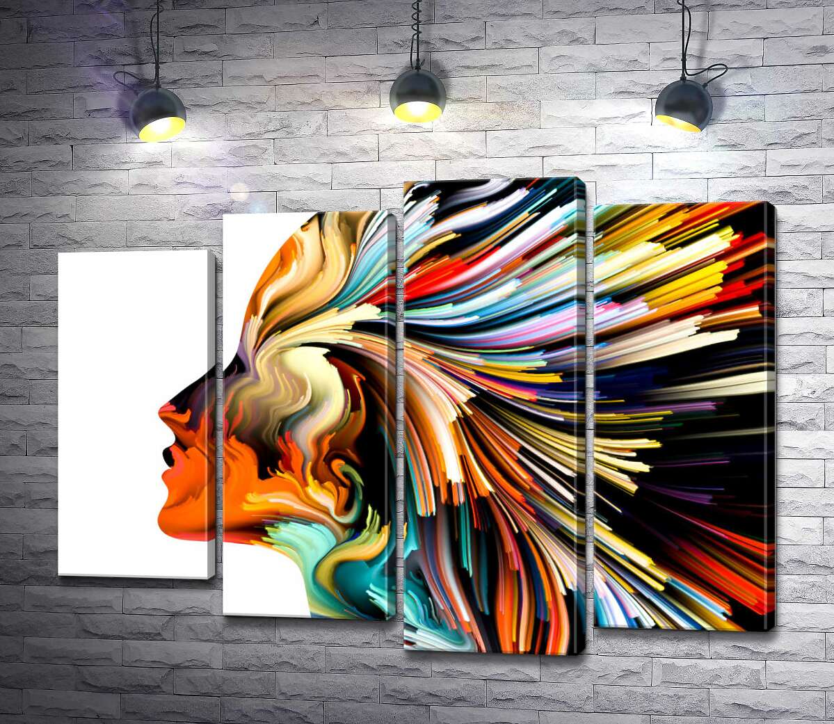 

Модульная картина ArtPoster Изгибы лучей в профиле женщины 100x77 см Модуль №21