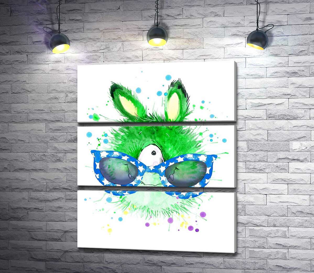 

Модульная картина ArtPoster Зеленый циклоп в синих очках 130x156 см Модуль №13