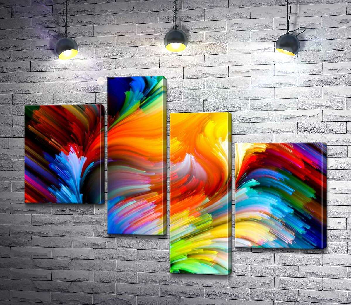 

Модульная картина ArtPoster Изгибы радужных лучей 100x77 см Модуль №20